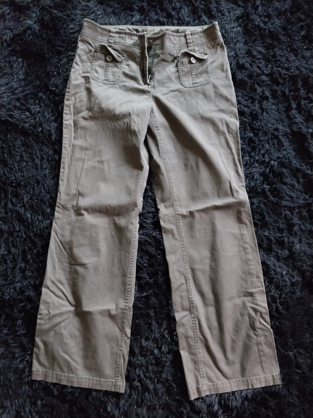 New York & Company Wide-Leg Pants in Khaki Dark Olive In Color